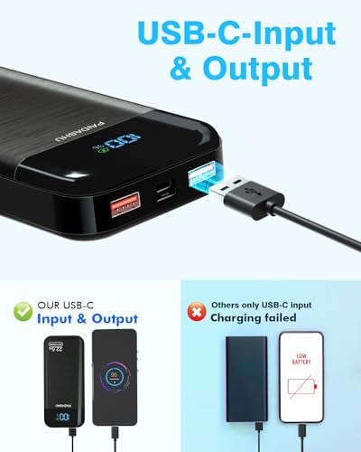 Power Bank 27,000mAh, PD3.0 QC4.0 22.5W Fast Charging PD20W USB C PowerBank Portable Charger With LCD Display 3 Outputs & 2 Inputs for Smartphones Tablets and More