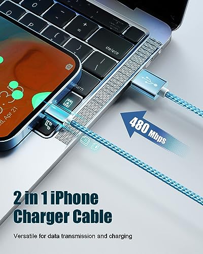 iPhone Charger Cable, 6Pack [3/3/3/6/6/10FT] MFi Certified iPhone Charger Fast Charging & Sync Lightning cable Compatible with iPhone 14/13 12/11/XS/XR/X/8/7/6/6 plus/5/5S, iPad, iPod, AirPods